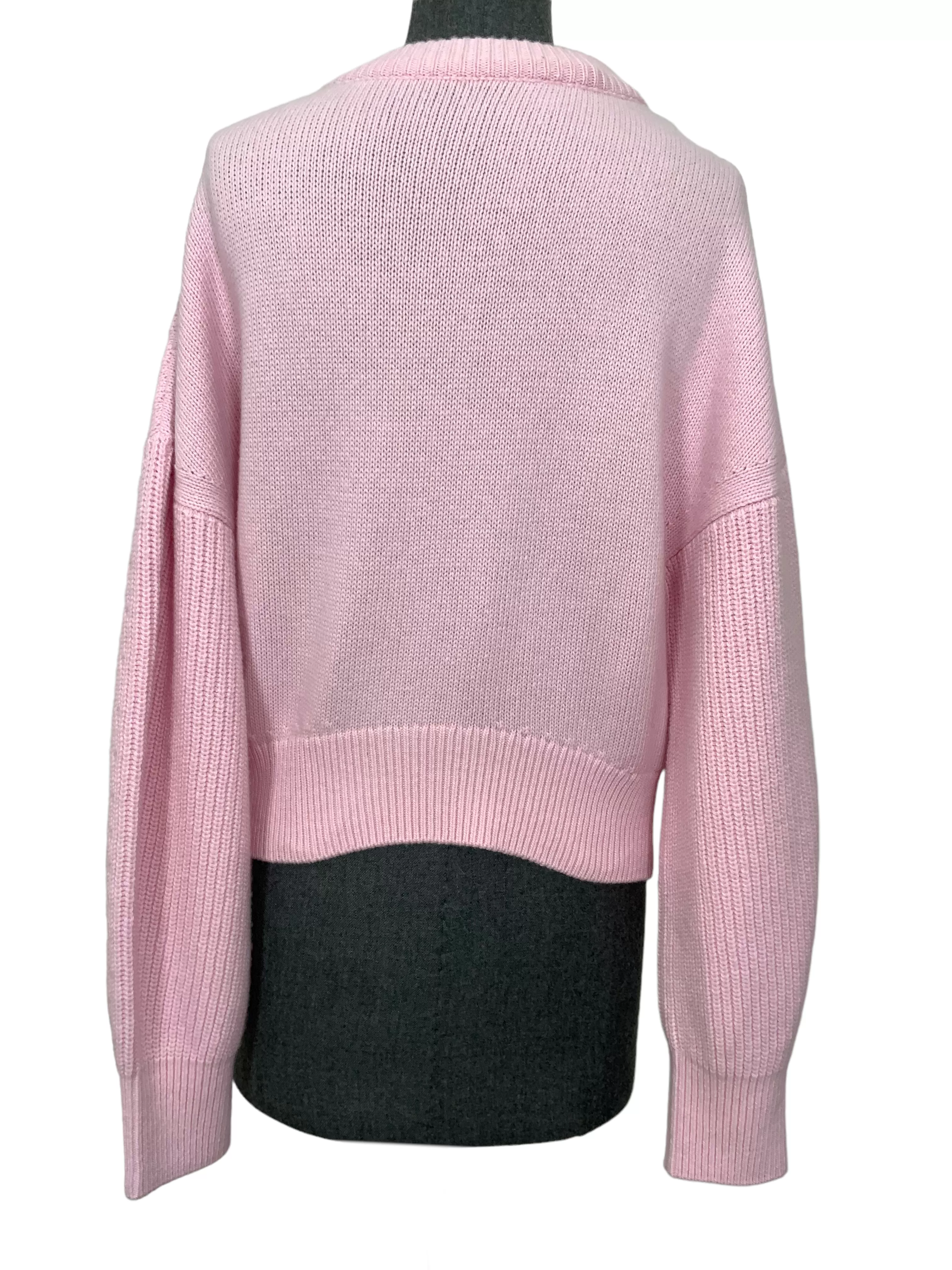 Alexander McQueen Cropped Wool Crewneck Sweater Size L NEW