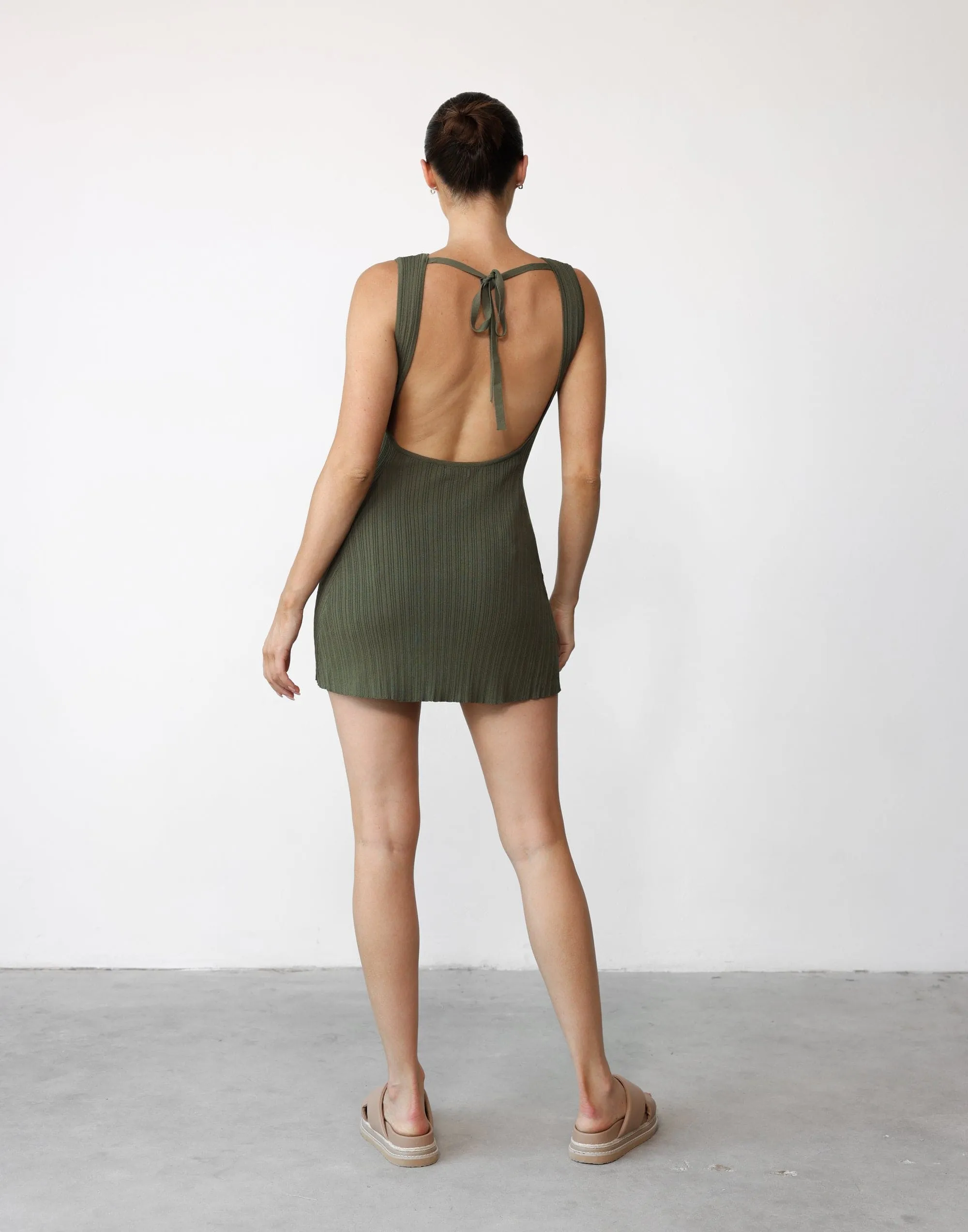 Aylah Mini Dress (Khaki)