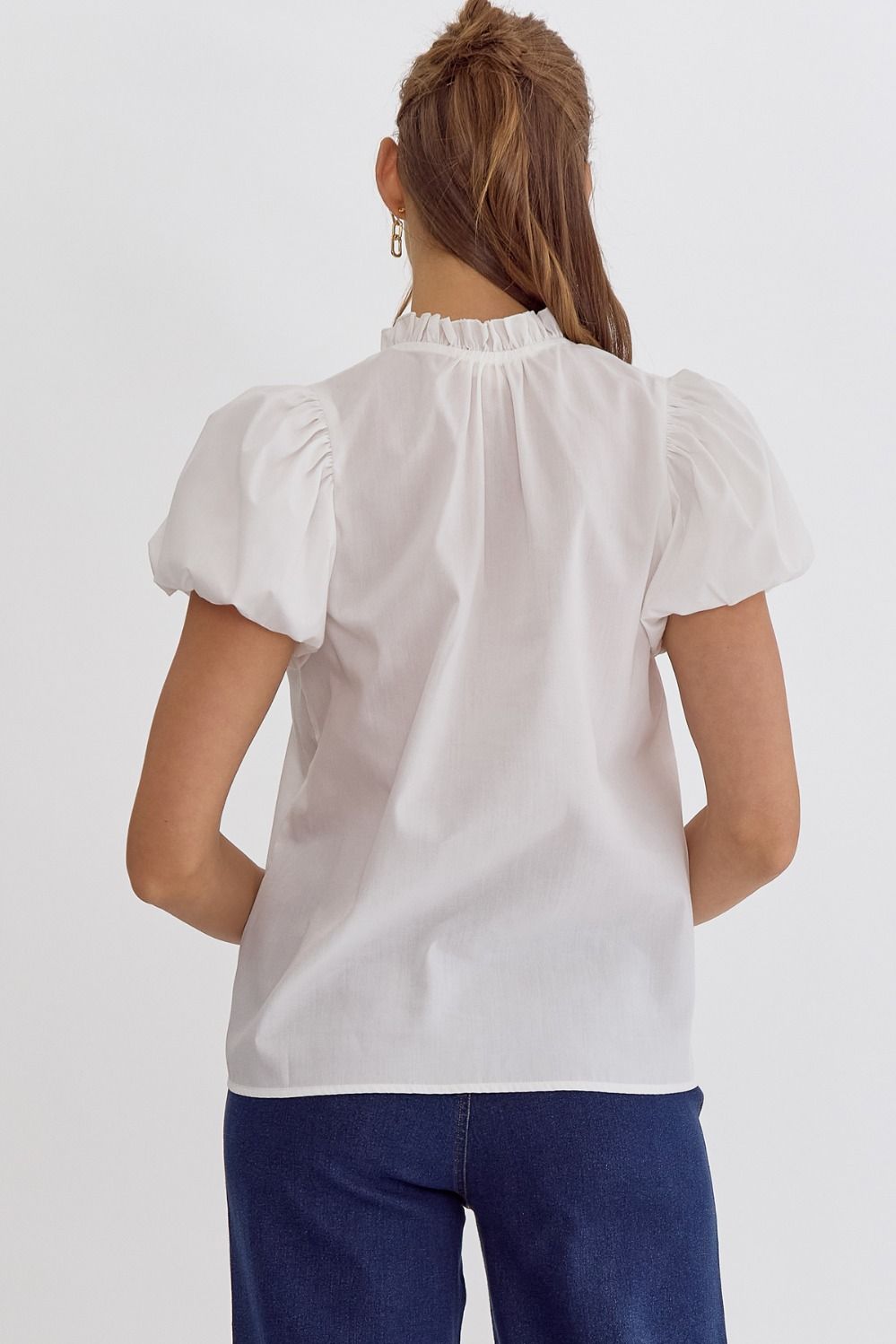 Belle V-Neck Top Off White