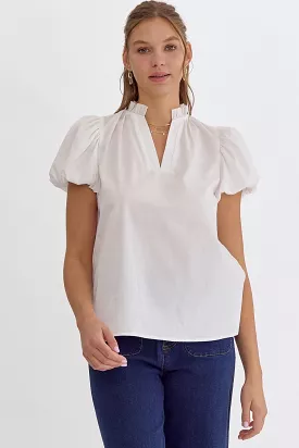 Belle V-Neck Top Off White