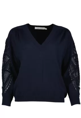 Bishop & Young - Crochet Detail Sweater Marine