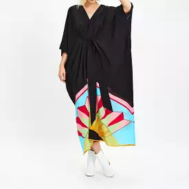 Black Magic: V-Neck With Belt Kaftan BELT002