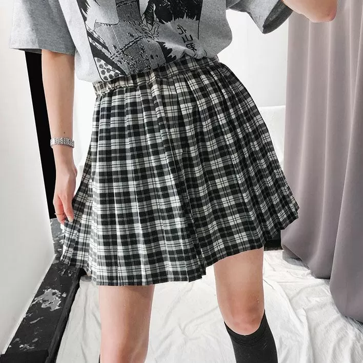 Black&White Plaid Skirt SD00490