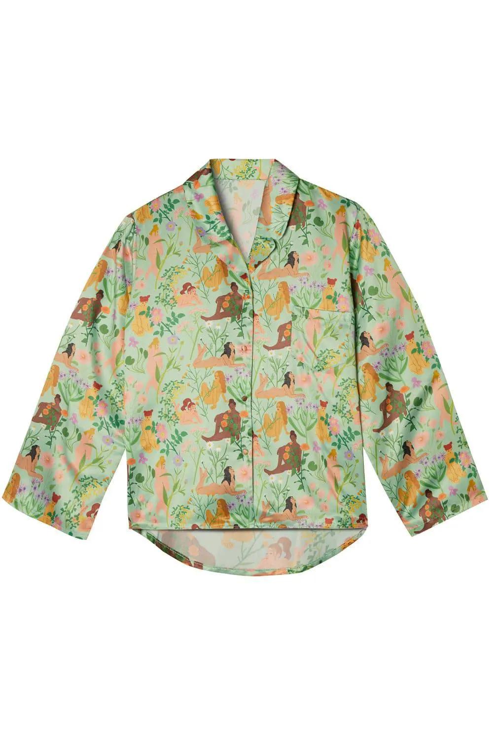 Bodil Jane Nudes & Flowers Long Pyjama Shirt