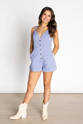 Chic Destiny Periwinkle Overall Romper