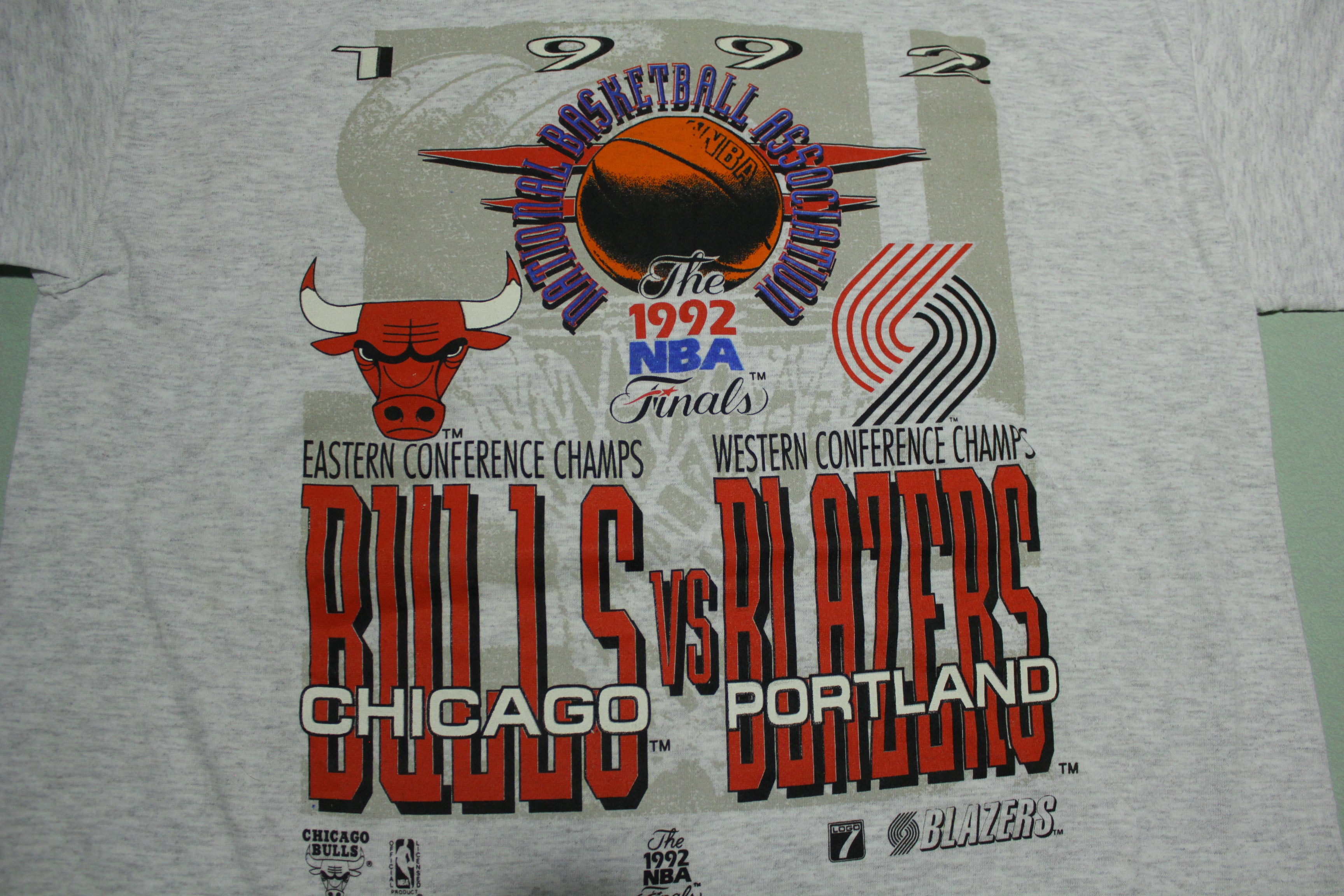 Chicago Bulls Portland Blazers Vintage 1992 Finals Deadstock NBA 90s Jordan T-Shirt