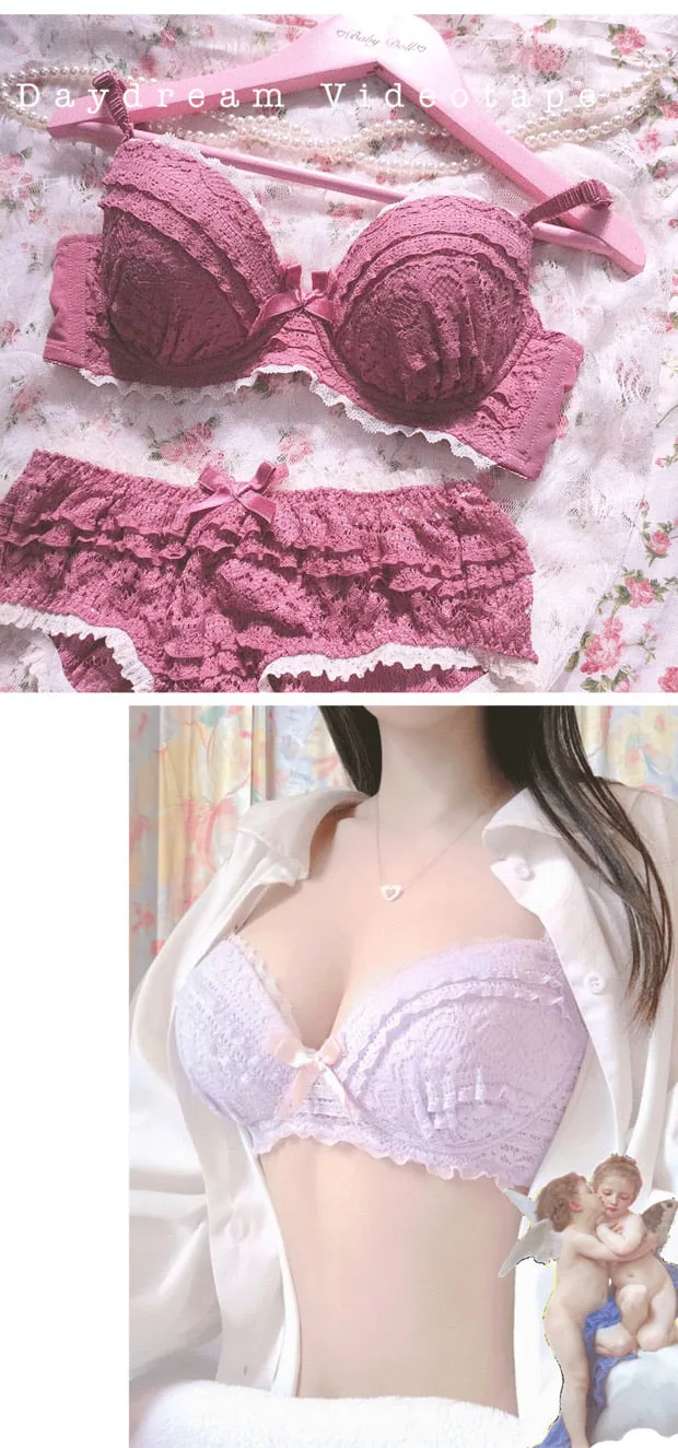 Day dream video tape bralette sets include panties