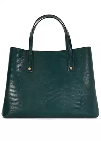 Dune London Dorry Dark Green Branded Hardware Tote Bag | Grattan