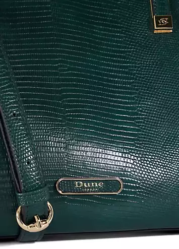 Dune London Dorry Dark Green Branded Hardware Tote Bag | Grattan