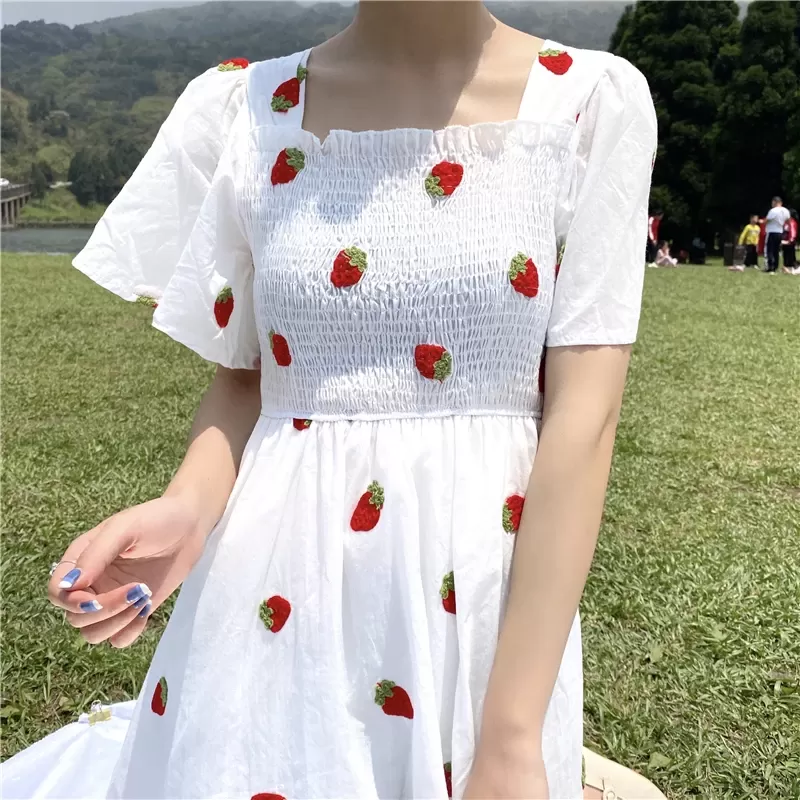 Embroidery Strawberry / Pineapple Dress AD11823