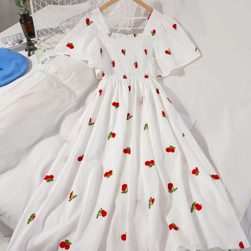 Embroidery Strawberry / Pineapple Dress AD11823