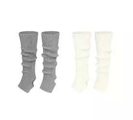 EVERAU Women Stretchy Ribbed Knit Stirrup Leg Warmers