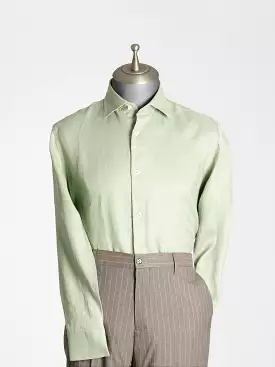 Franco Linen Shirt - Green Windsor Collar