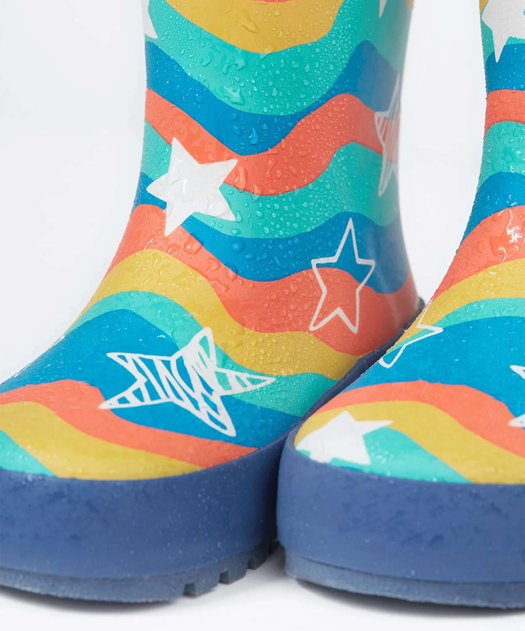 Frugi Puddle Buster Wellington Boots - Wavy Stars