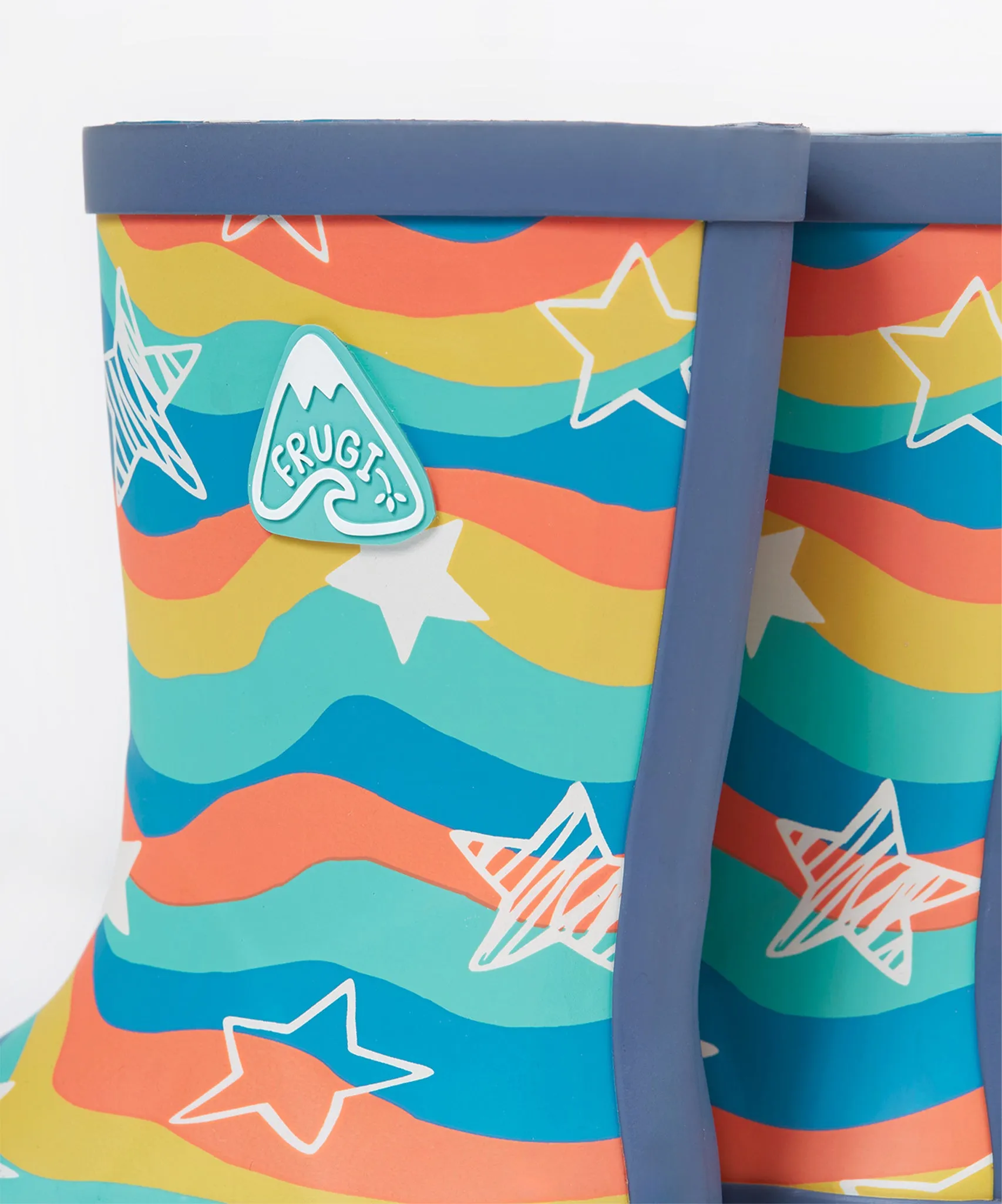 Frugi Puddle Buster Wellington Boots - Wavy Stars