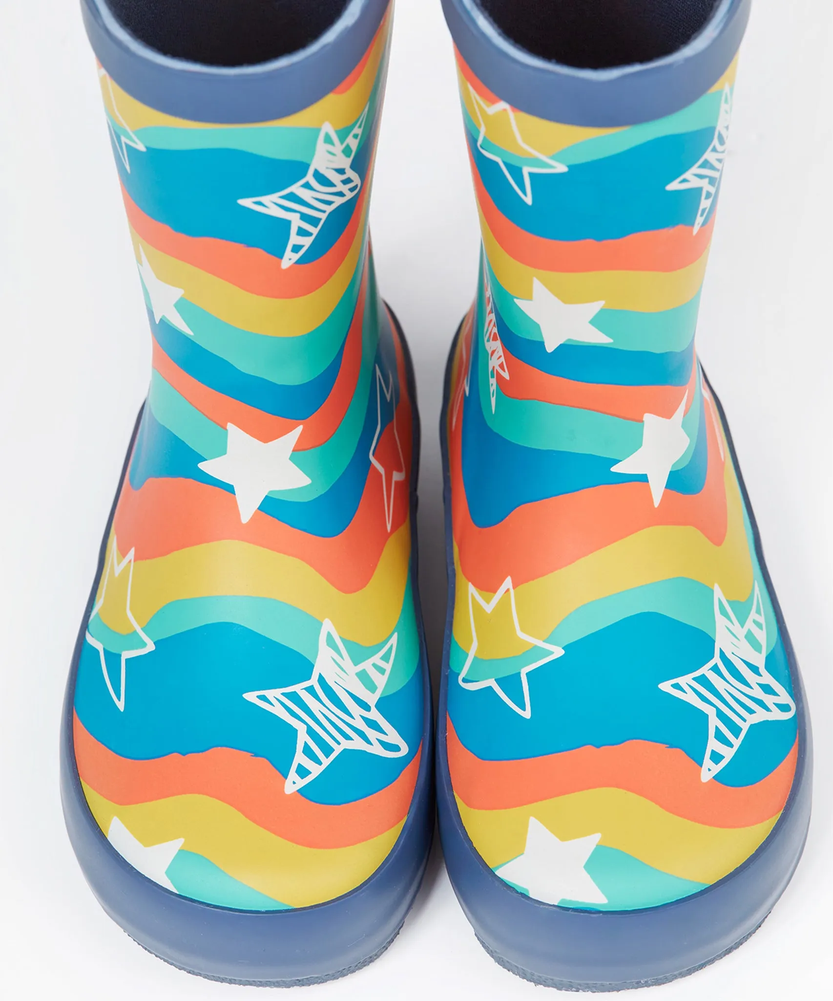 Frugi Puddle Buster Wellington Boots - Wavy Stars