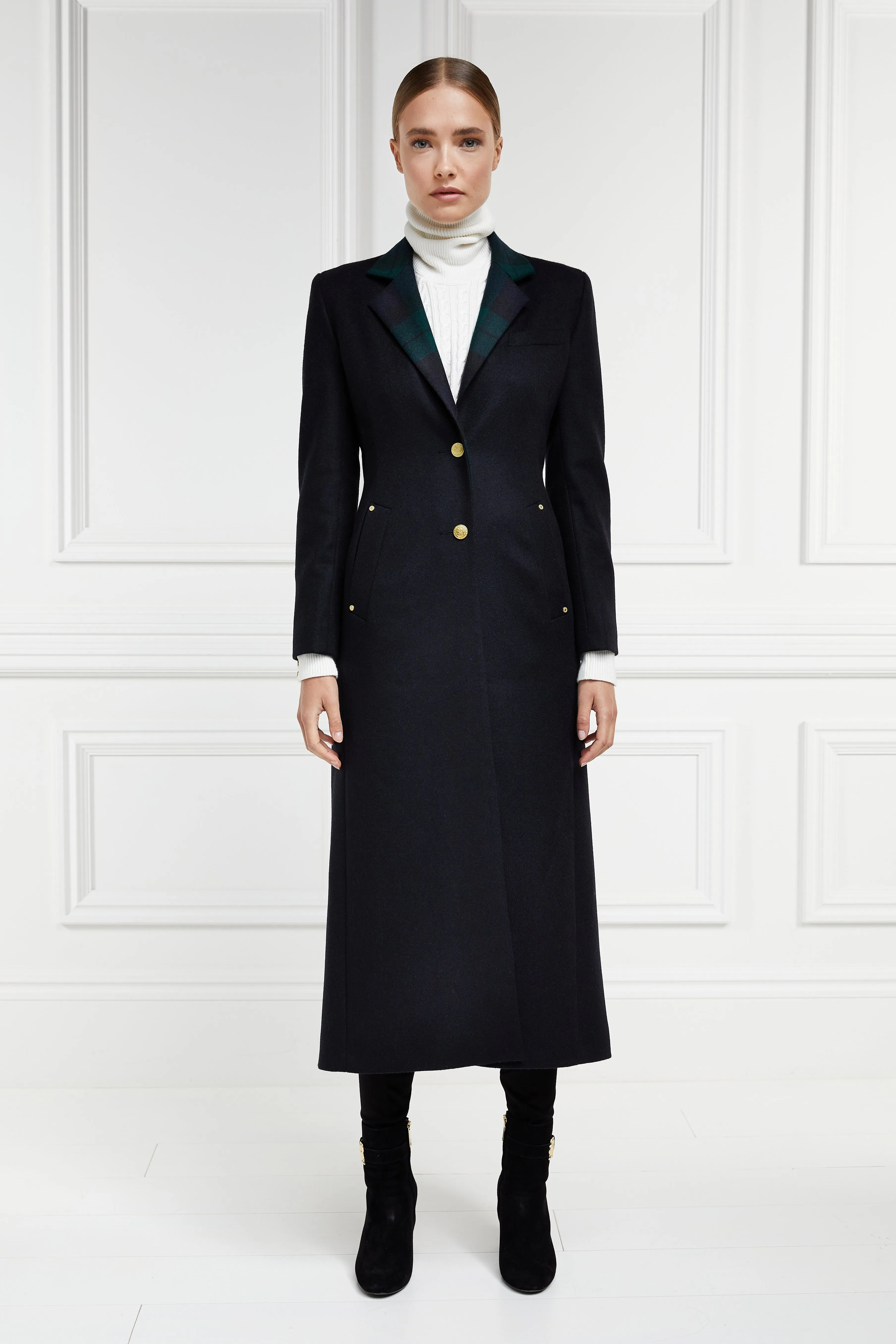 Full Length Regency Coat (Soft Navy Blackwatch)