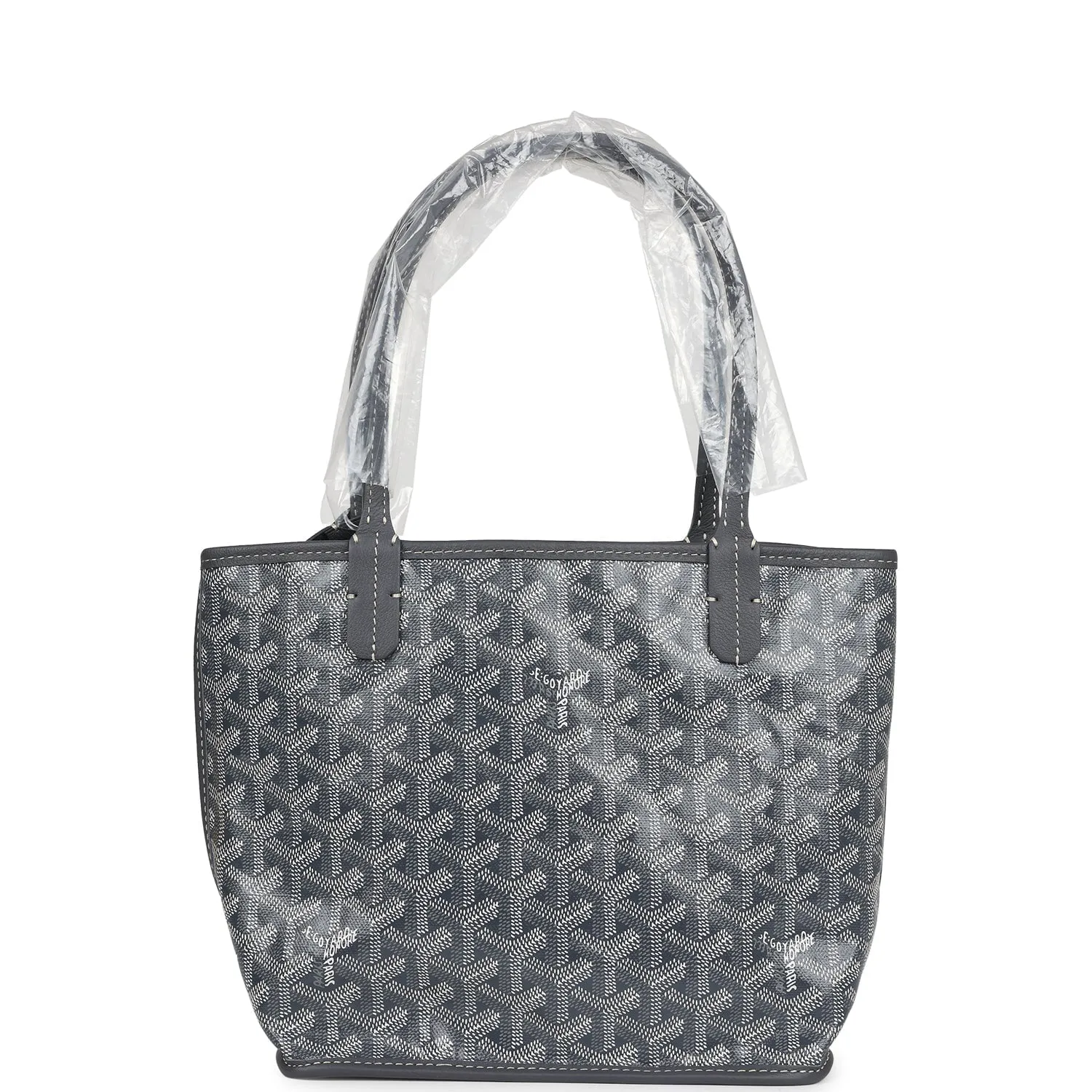 Goyard Goyardine Grey Anjou Mini Reversible Tote Bag Palladium Hardware