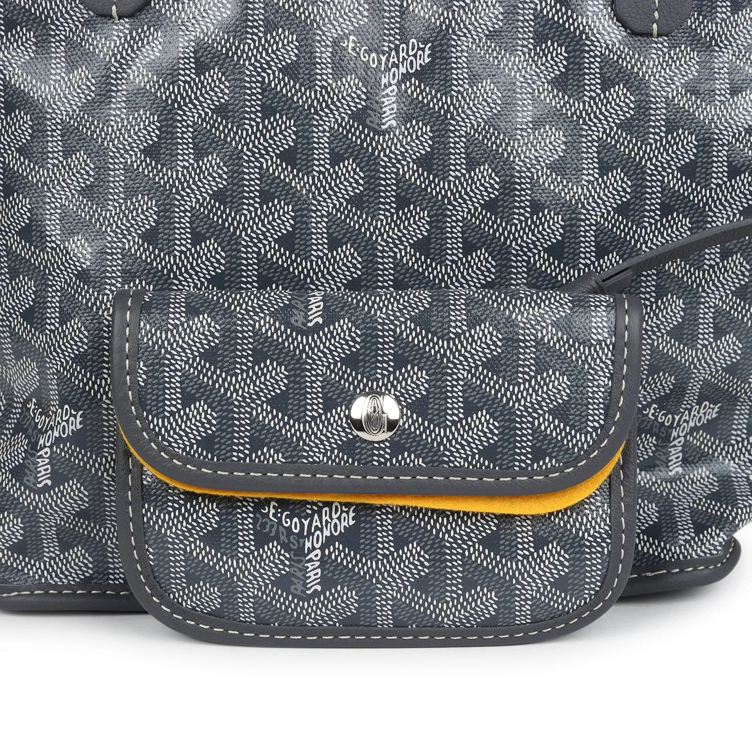 Goyard Goyardine Grey Anjou Mini Reversible Tote Bag Palladium Hardware