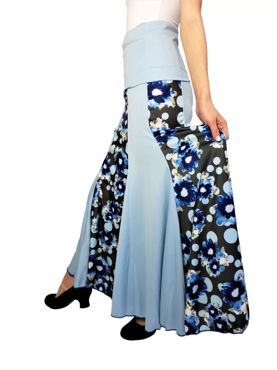 Happy Dance Flamenco Skirt - Blue Motif