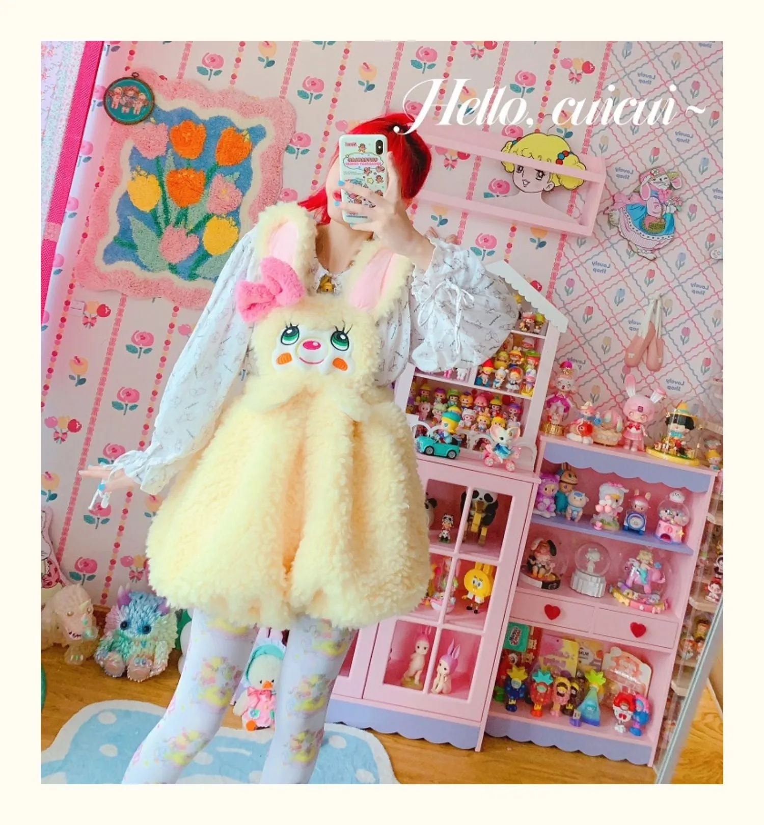 hello cuicui rabbit strap overall