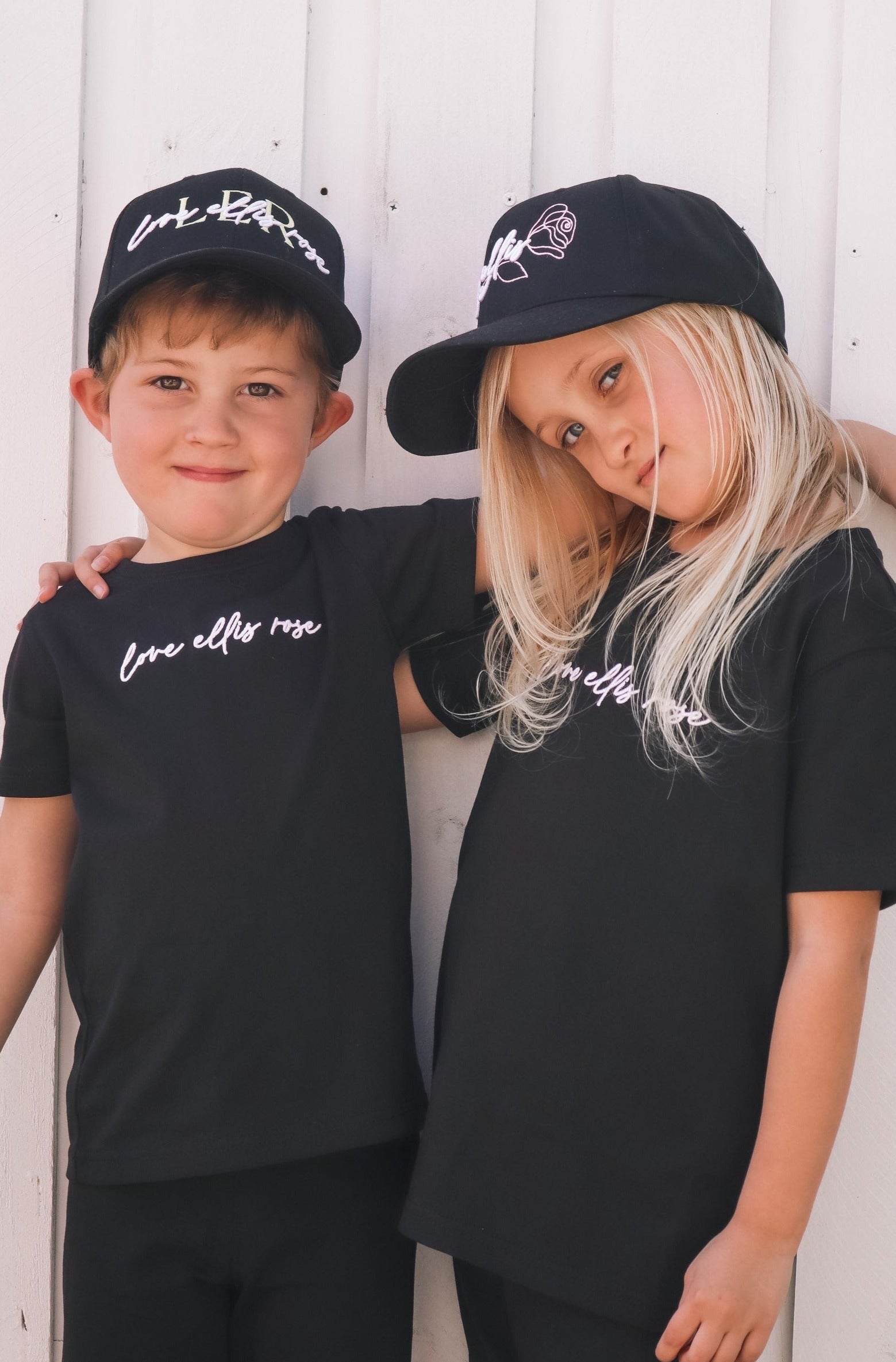 Kid's Love Ellis Rose Tee - Black & White