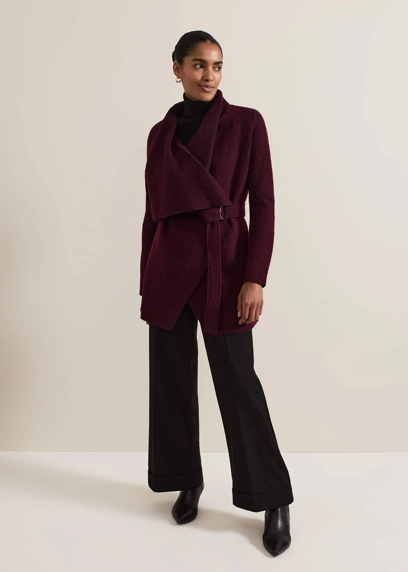 Lana Textured Drape Knit Coat