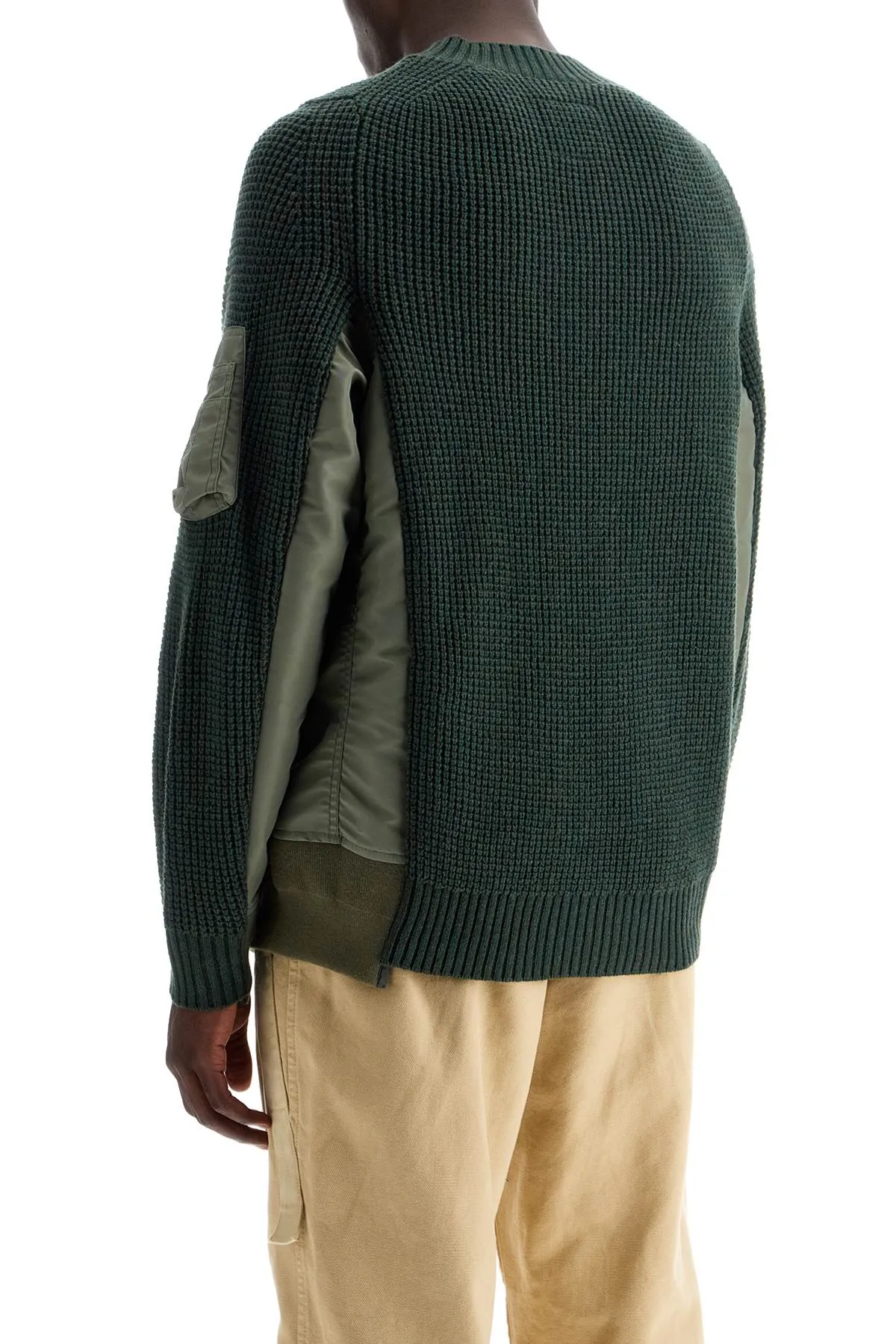 layered effect pullover SCM 236 KHAKI×KHAKI