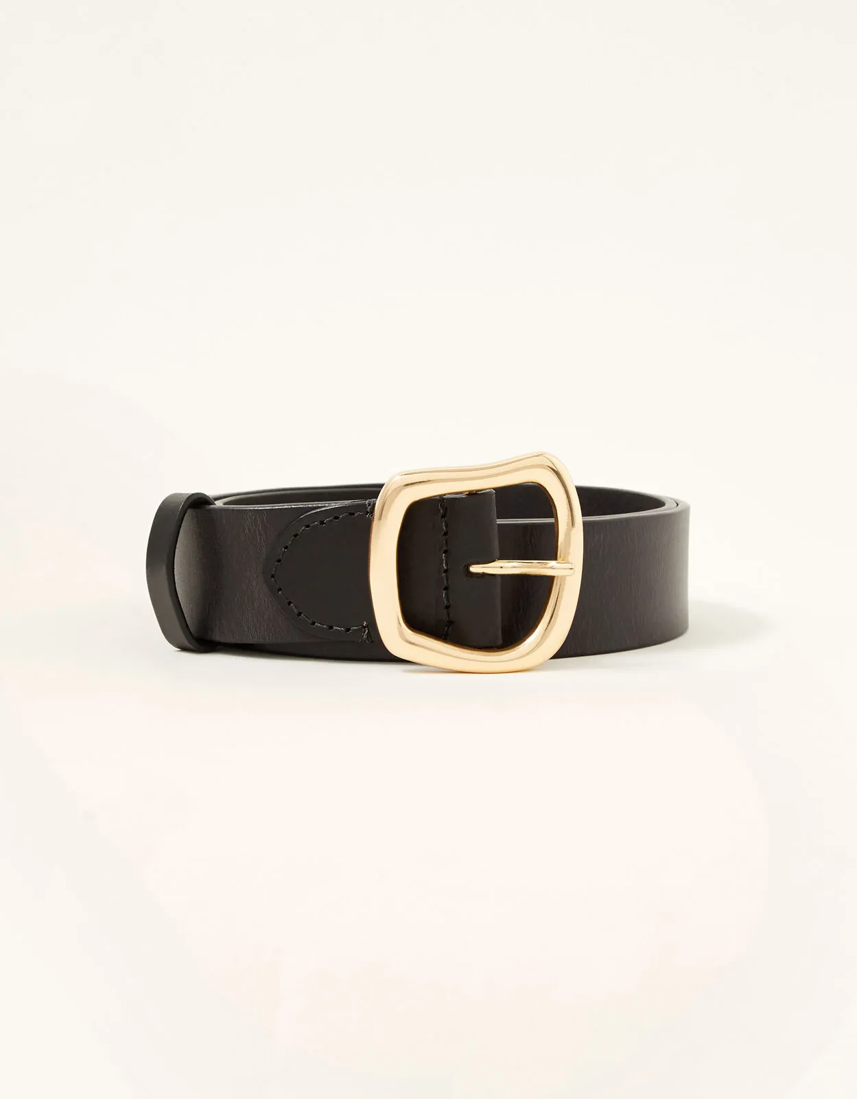 Leather Buckle Belt Black