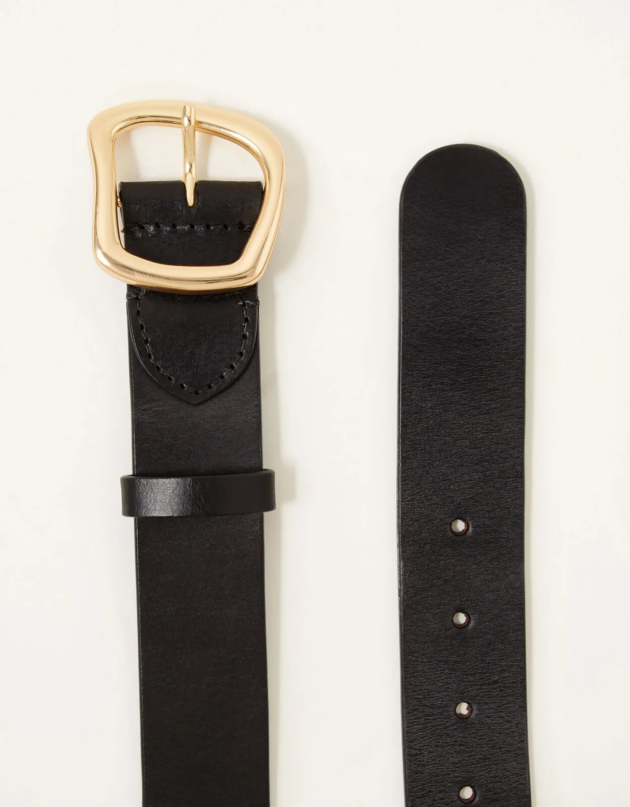 Leather Buckle Belt Black