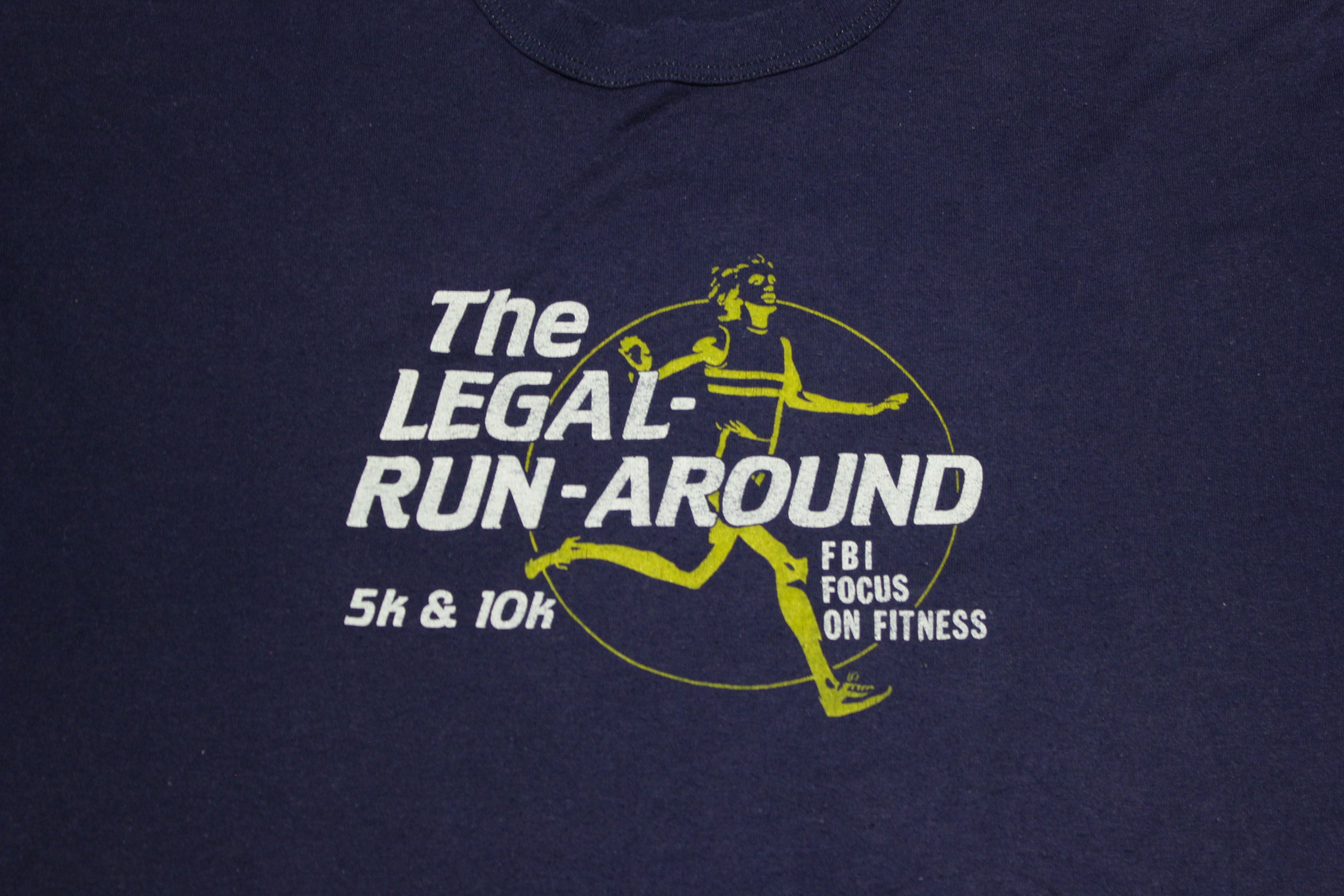 Legal Run-Around FBI Focus On Fitness Vintage 80's Single Stitch Run T-Shirt