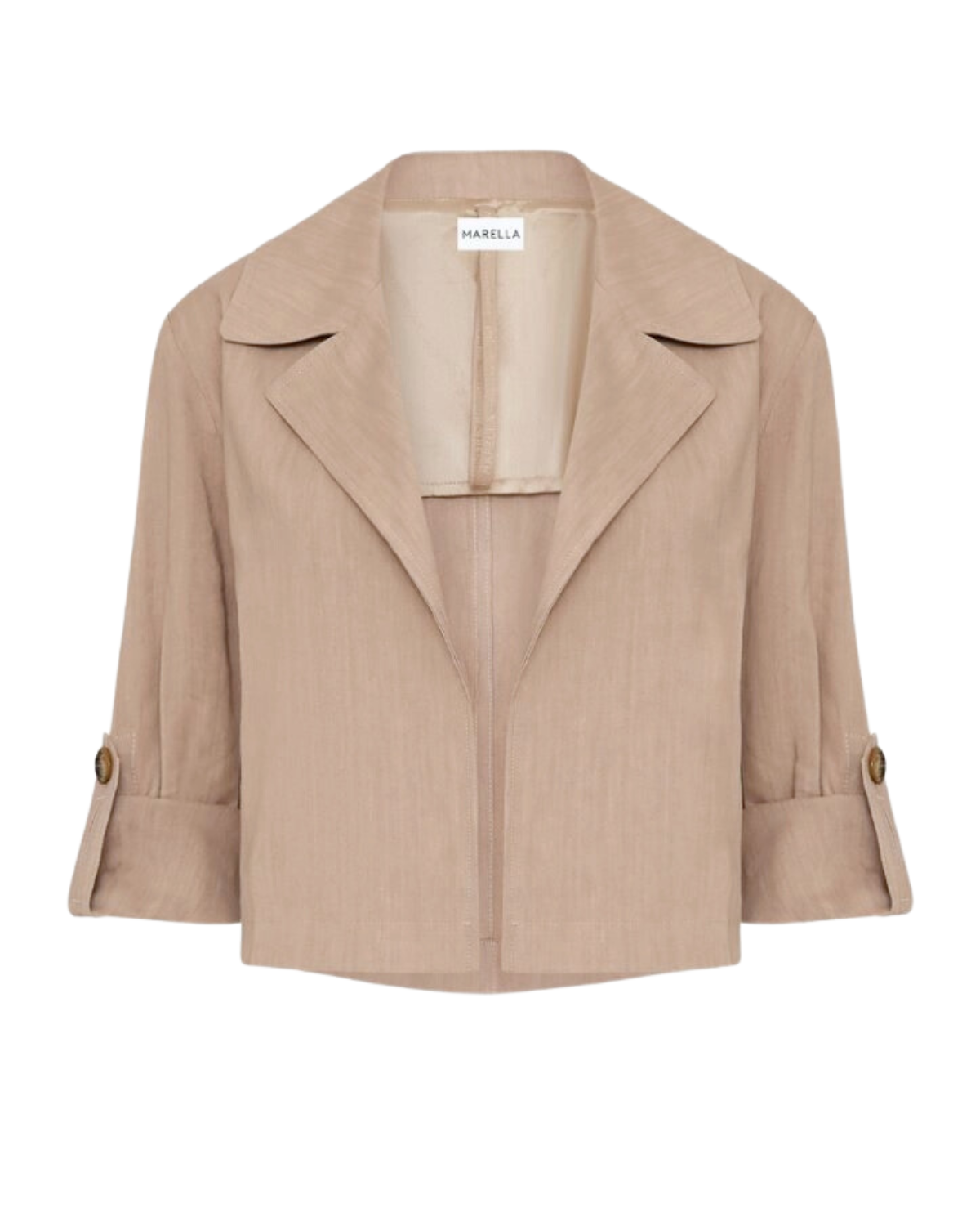 Linen Open Jacket (Beige)