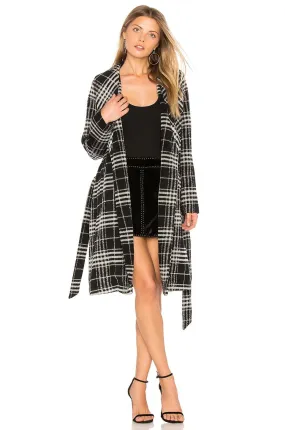   Long Plaid Wrap Coat