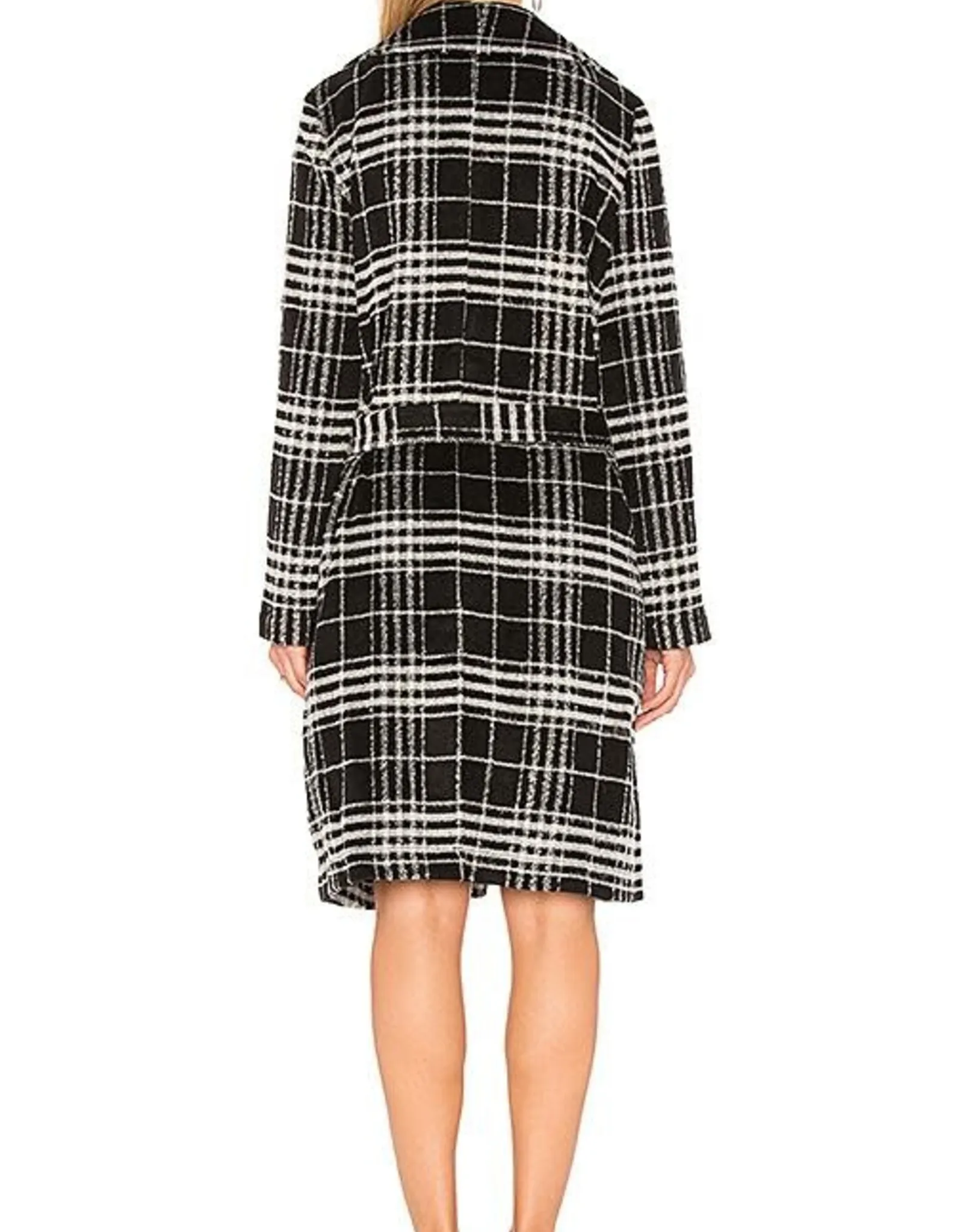   Long Plaid Wrap Coat