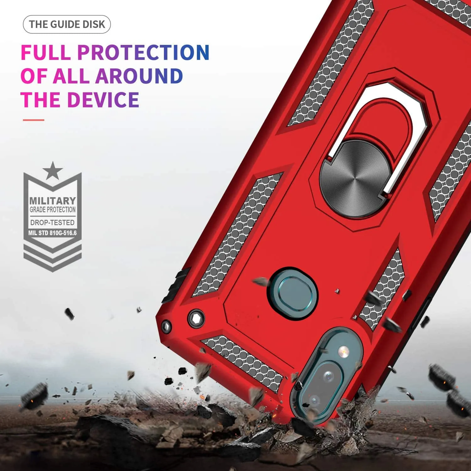 Luxury Armor Ring Bracket Phone Case For Samsung A10S-Fast Delivery