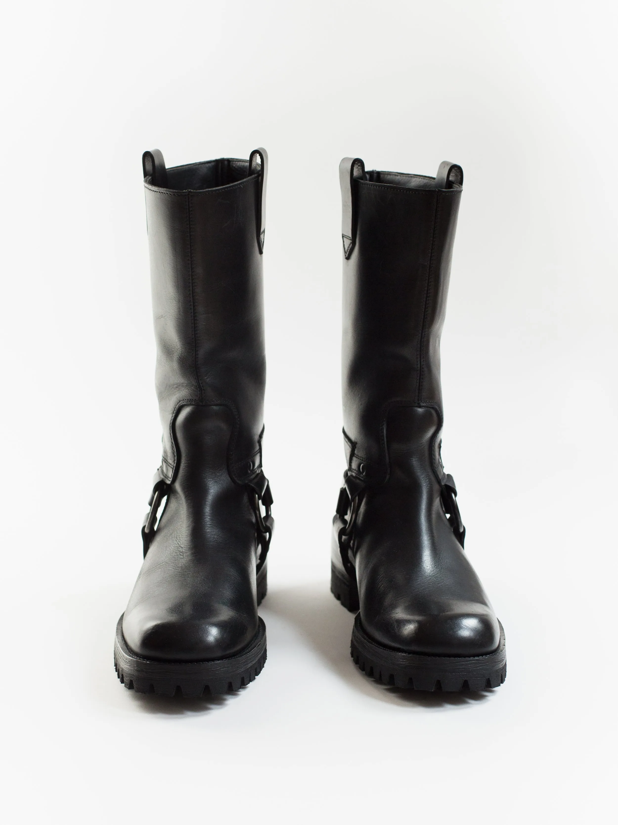 Miu Miu Lug Sole Harness Riding Boots