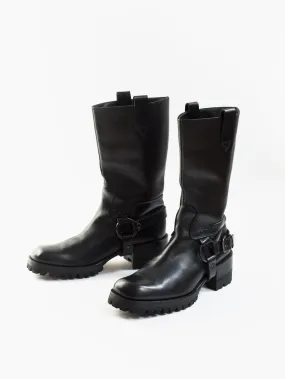 Miu Miu Lug Sole Harness Riding Boots