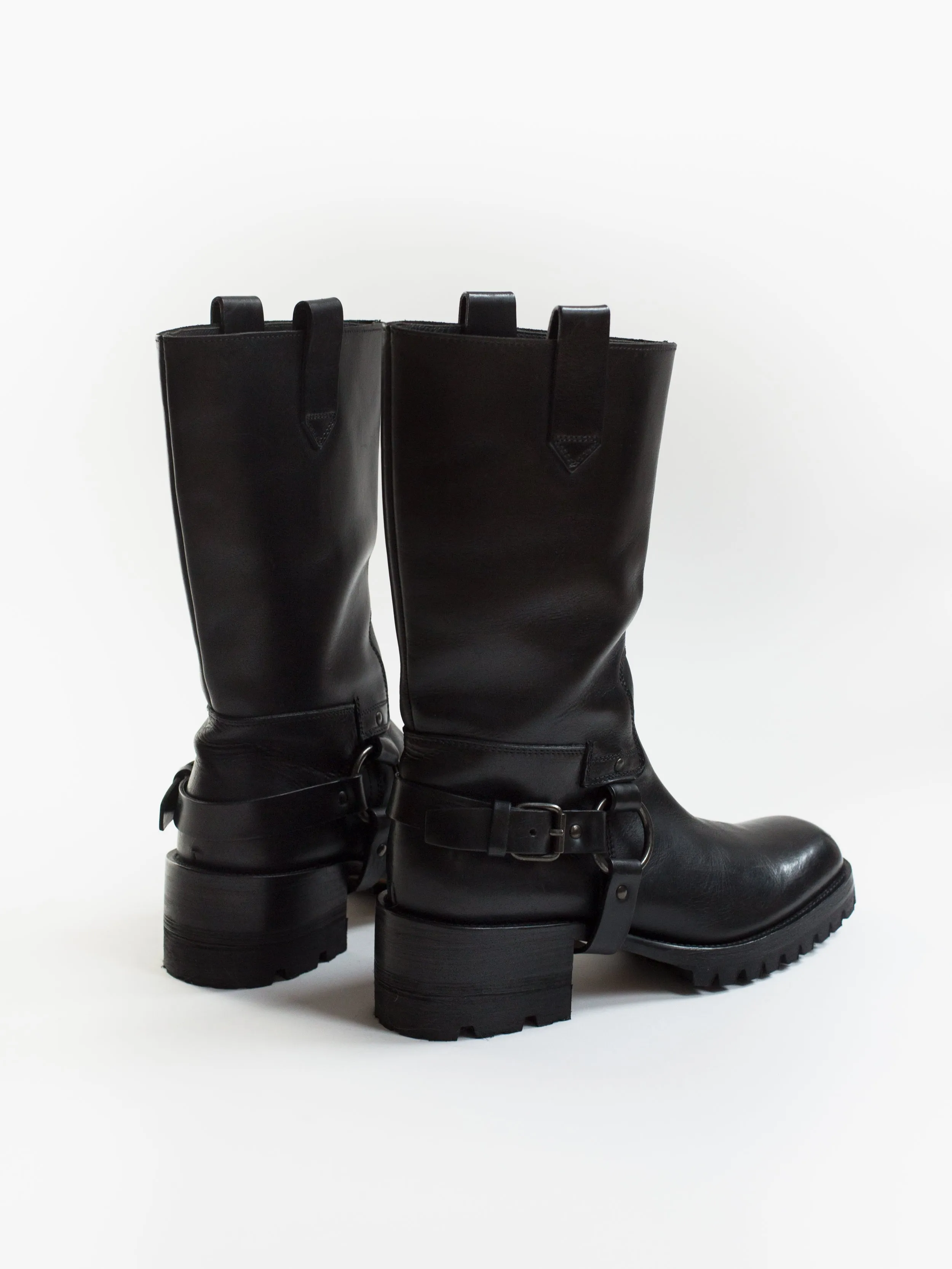 Miu Miu Lug Sole Harness Riding Boots