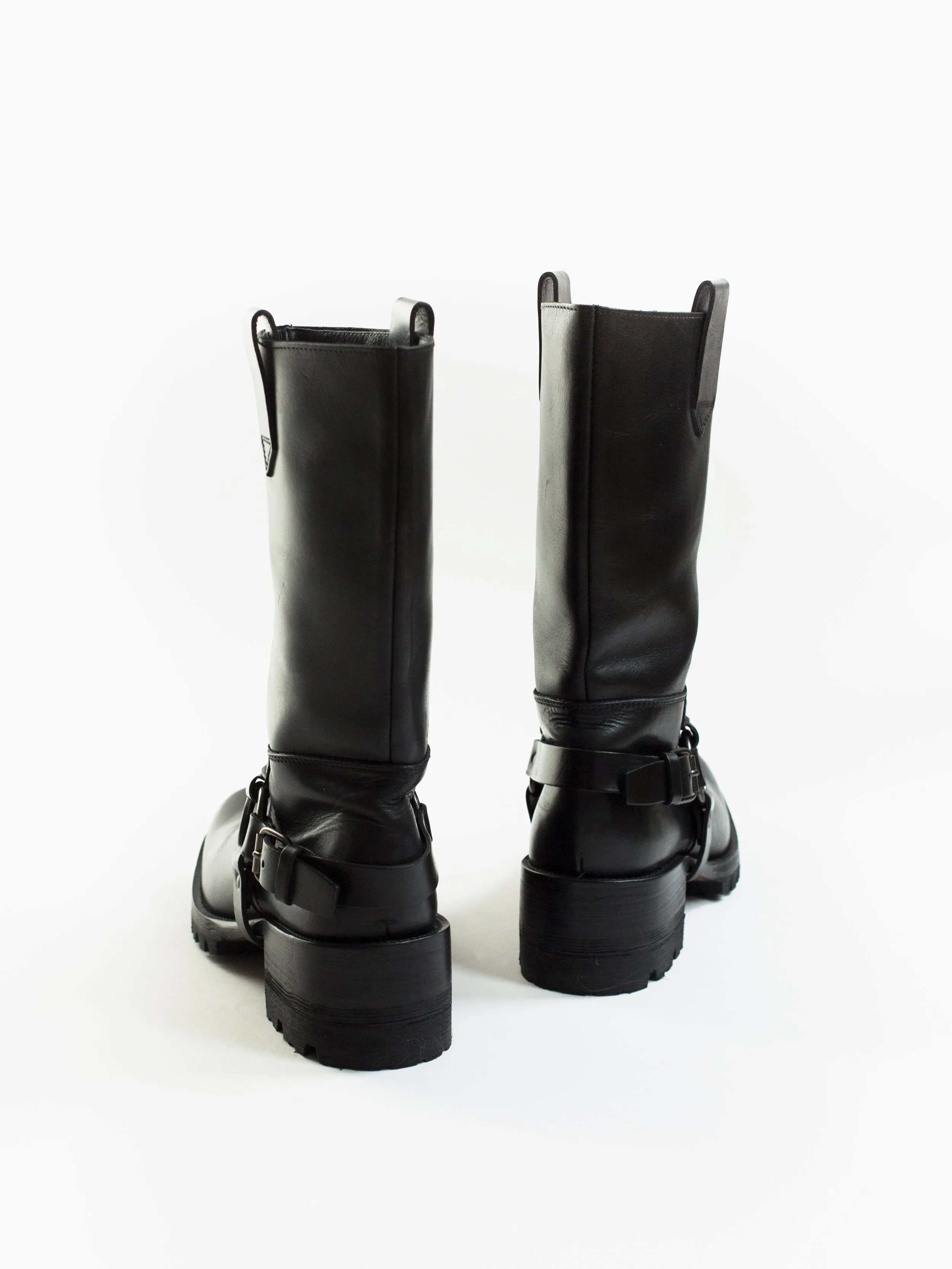 Miu Miu Lug Sole Harness Riding Boots