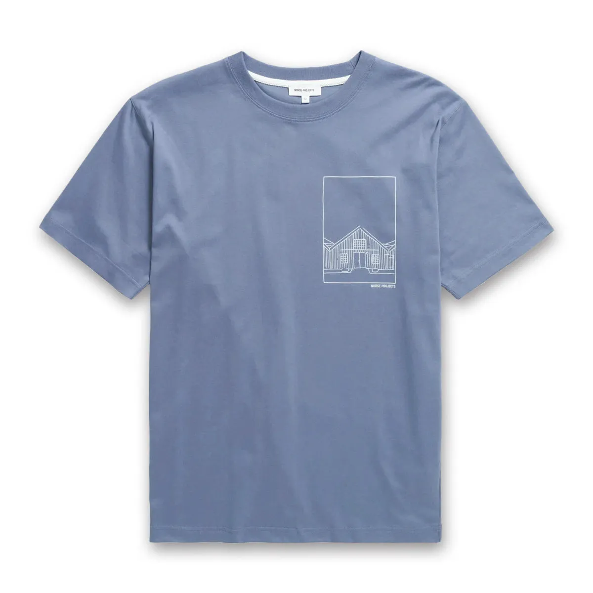 Norse Projects - Johannes Kanonbadsvej Print T-Shirt in Fog Blue