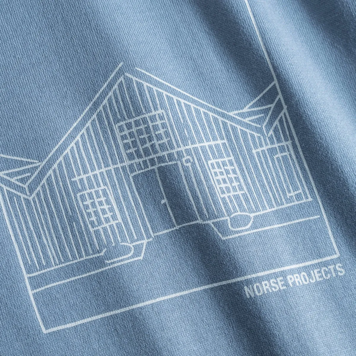 Norse Projects - Johannes Kanonbadsvej Print T-Shirt in Fog Blue