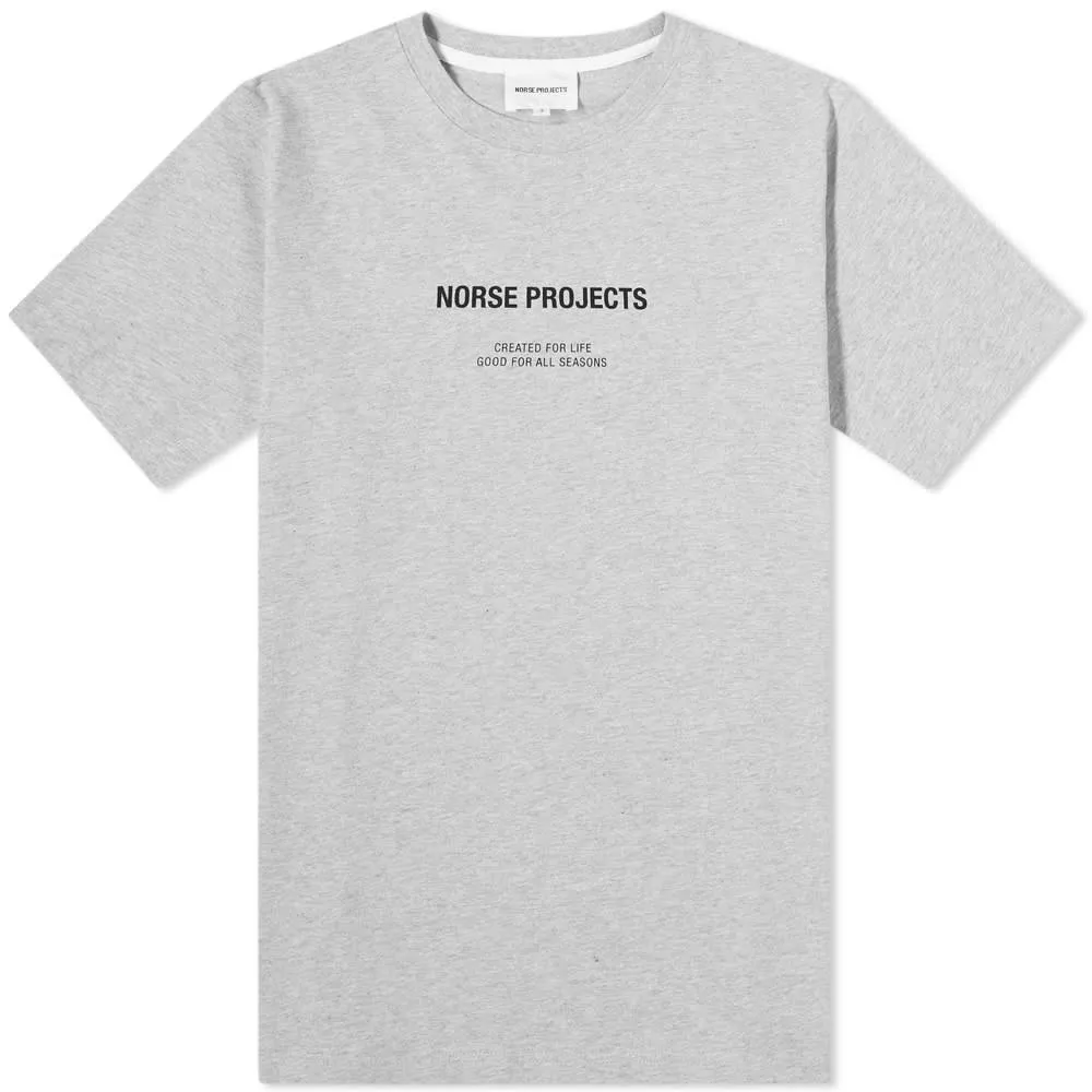 Norse Projects Niels Norse Logo T-Shirt - END. ExclusiveLight Grey Melange