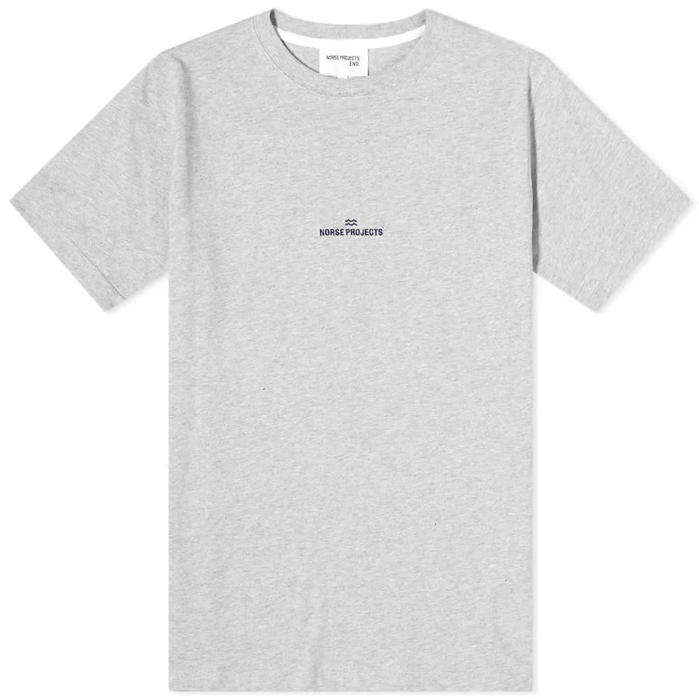 Norse Projects Niels Wave Logo T-ShirtGrey Melange