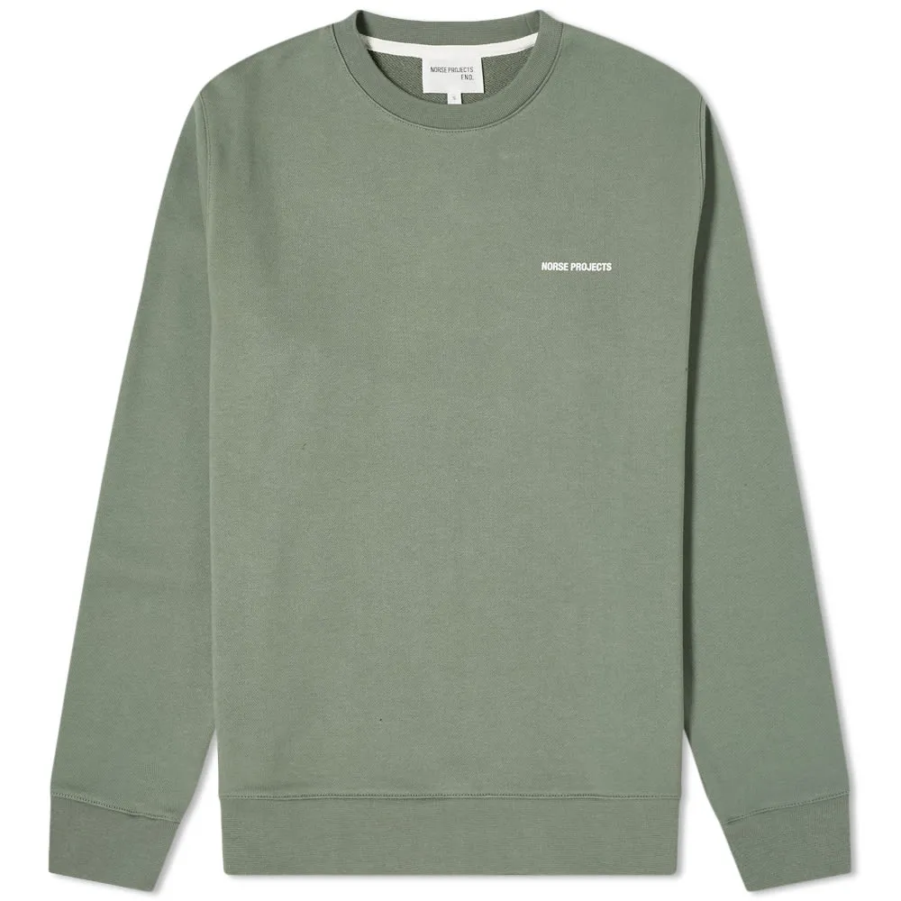 Norse Projects Vagn NP Logo Crew Sweat - END. ExclusiveMoss Green