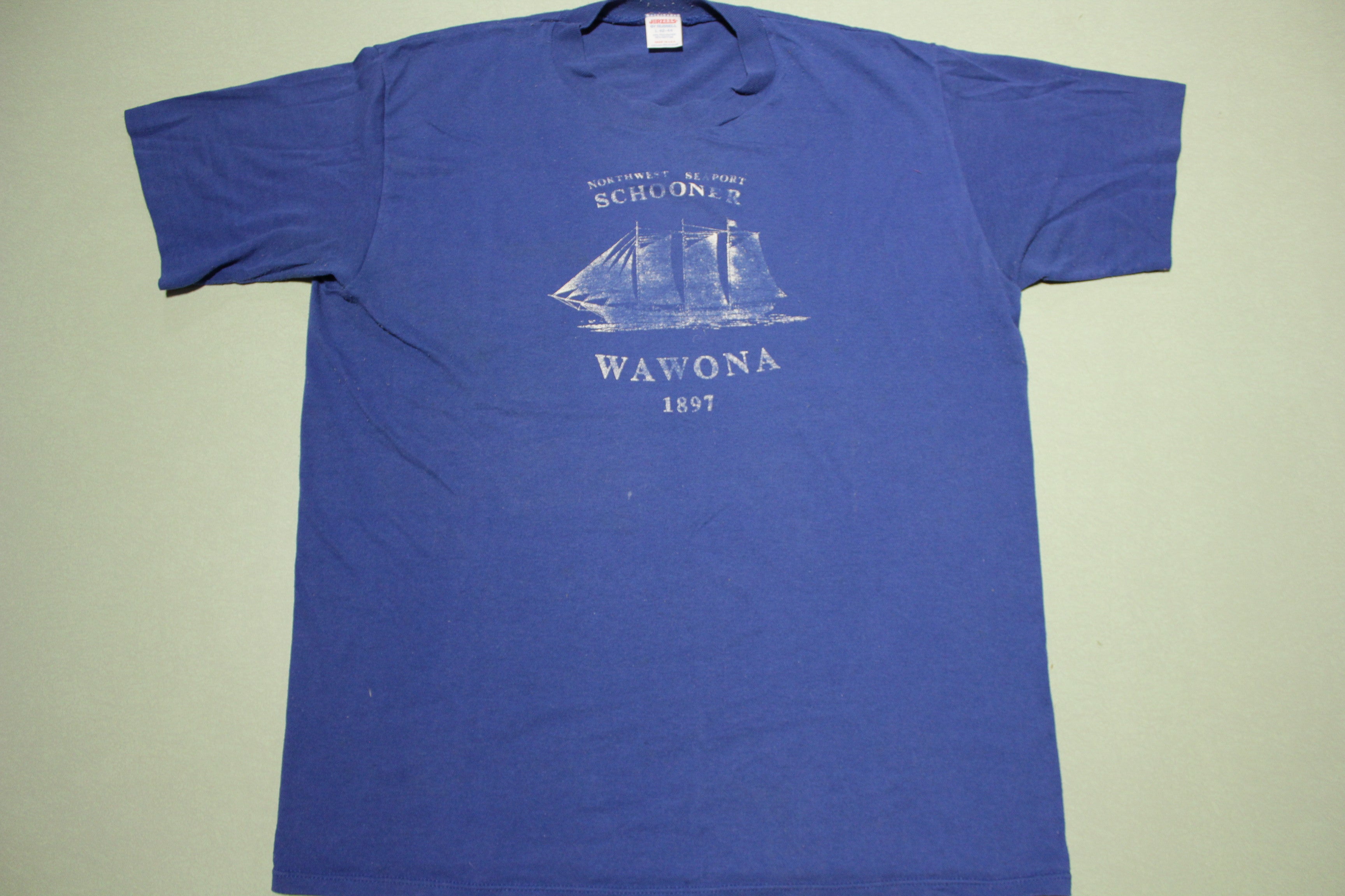 Northwest Seaport Schooner Wawona 1897 Vintage Jerzees Sailboat T-Shirt