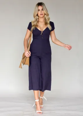 Open Skylight Pantsuit - Navy