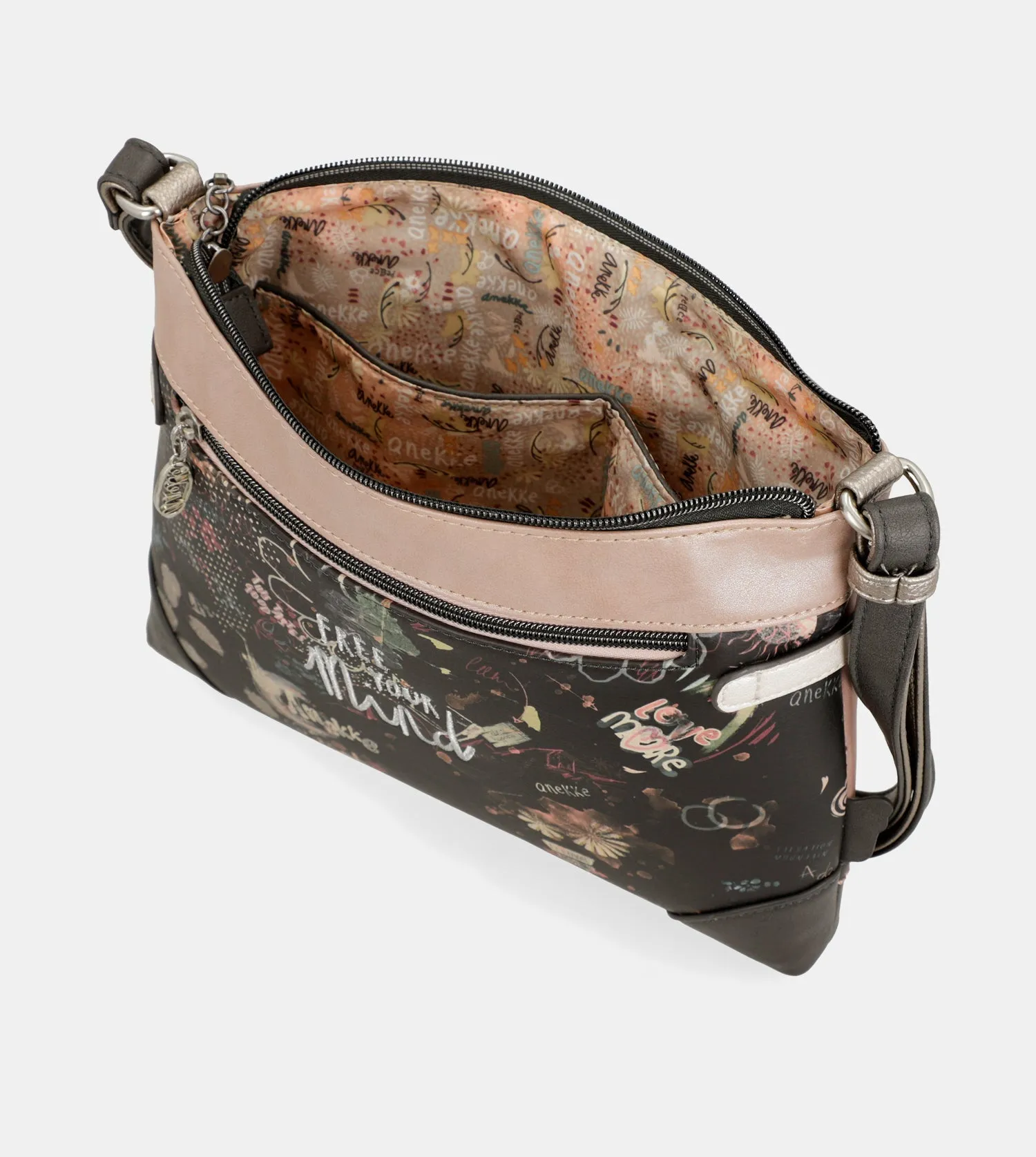 Peace & Love pink medium crossbody bag