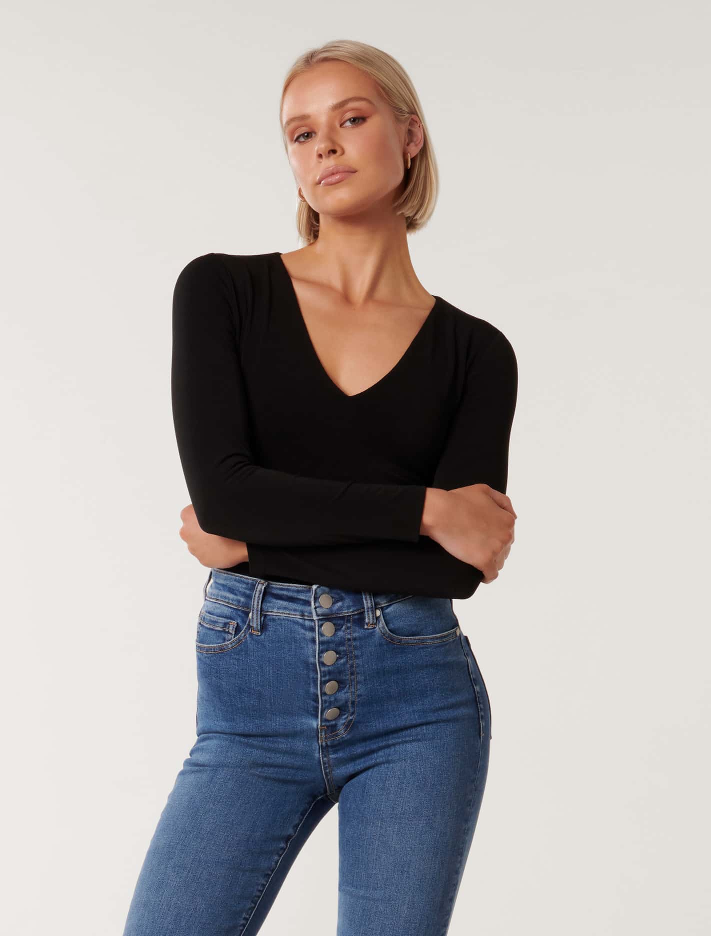 Priya V-Neck Long Sleeve Top