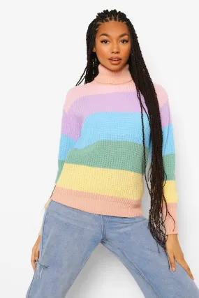 Rainbow Pastel Striped Sweater