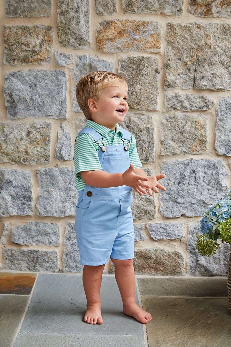 Short Sleeve Polo - Green Stripe